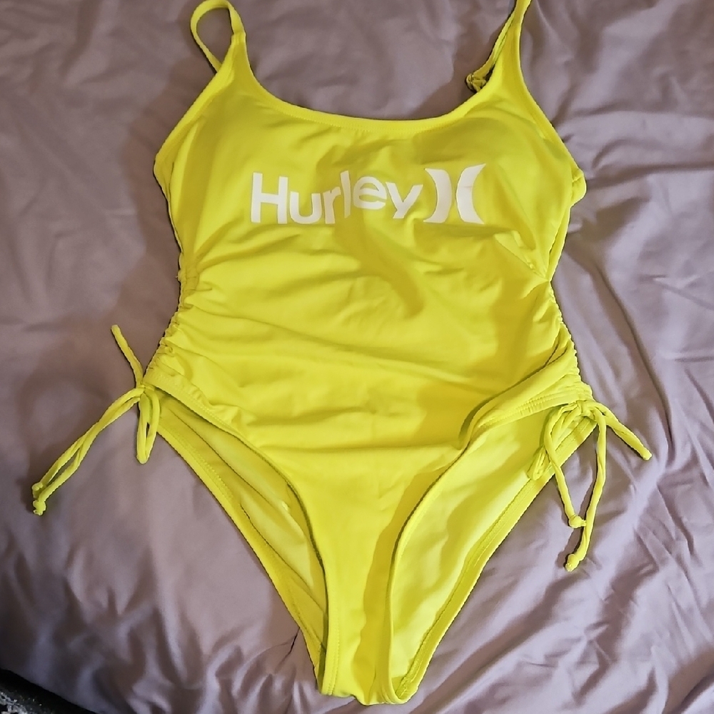 Hurley Vibrant Yellow Swimsuit with Side Ties